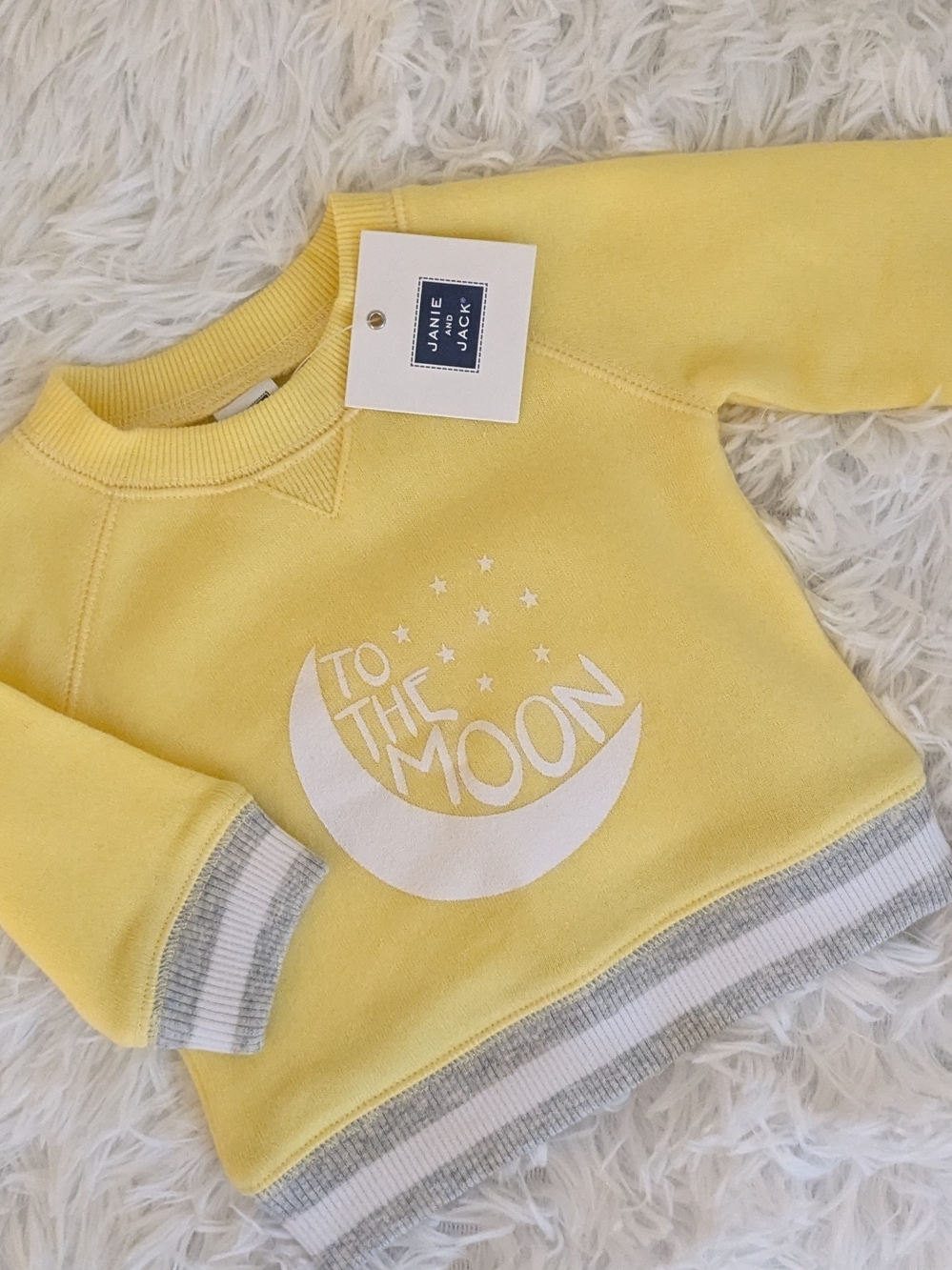 Janie and Jack Yellow "To The Moon" Baby Sweatshirt